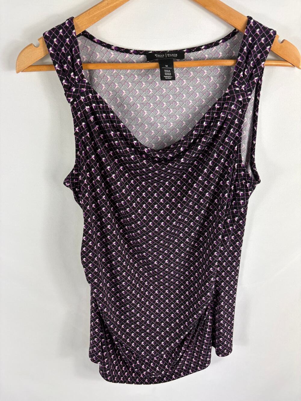 WHBM Purple Gathered Side Scoop Neck Tank Size Medium